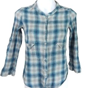 IRO Plaid Gauze Button Front Shirt